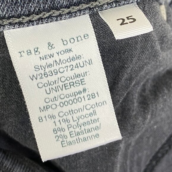 RAG & Bone Nina High Waist Ankle Skinny Jeans Grey Universe Size 25 Crop Denim - Picture 7 of 14